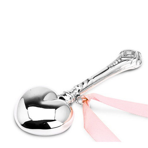 Traditional Sterling Silver Gentle First Heart Rattle