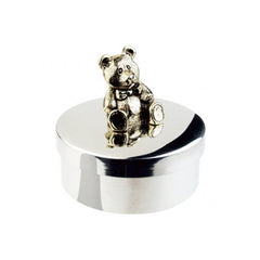 Polished Pewter Teddy Bear Keepsake & Tooth Fairy Box