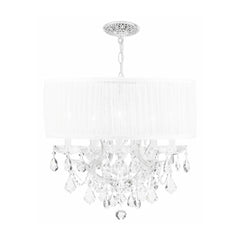 Crystal Drum Chandelier with Polished Crystal
