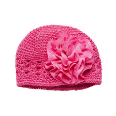 Grosgrain Rosette Soft Crocheted Hat (One Size)