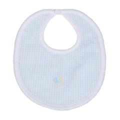 Kissy Kissy Blue Gingham Embroidered Moon & Stars Bib