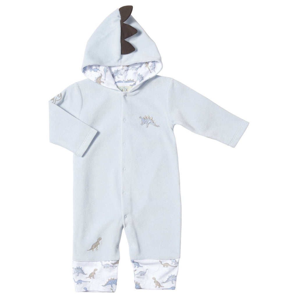 Kissy Kissy Luxury Pima Soft Velour Dinosaur Playsuit
