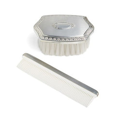 Boy's Embossed Pewter Brush & Comb Set