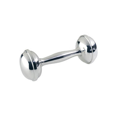 Elegant Polished Pewter Traditional Dumbbell Rattle
