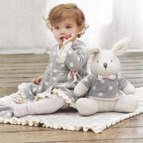 Soft Bedtime Plush Bunny in Cotton Grey Knit