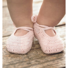 EB Ballerina Knit Baby Slippers in Soft Pink (One Size)