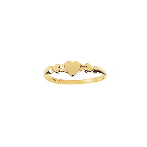 EB Little Girl's Gold Protective Held Hearts Ring