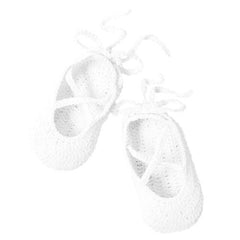 EB Ballerina Baby's Slippers in Soft White (One Size)