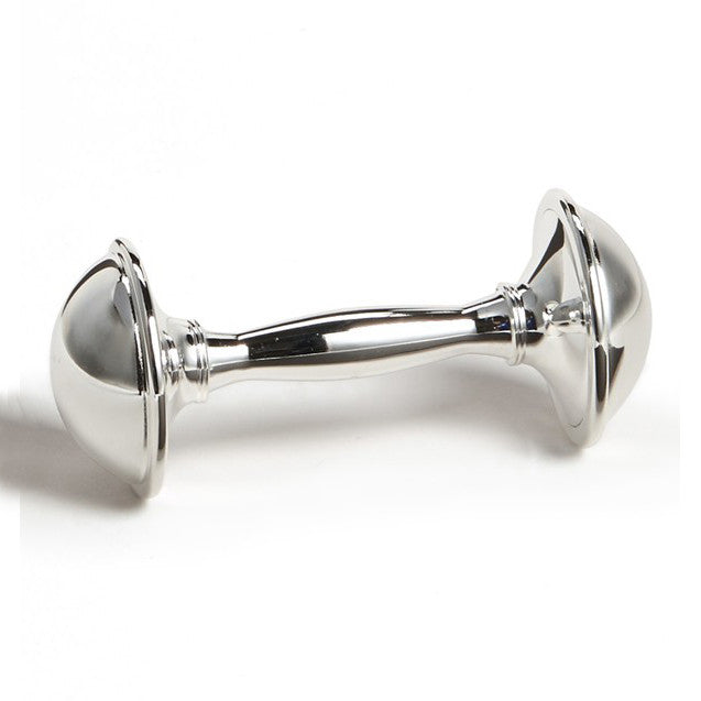 EB Traditional Baby's Silver Rattle In Wood Keepsake Box