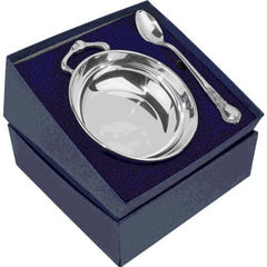 Polished Pewter Porringer & Spoon Gift Set