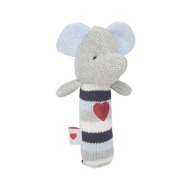 Elegant Baby Squeaky Elephant Heart Toy Rattle