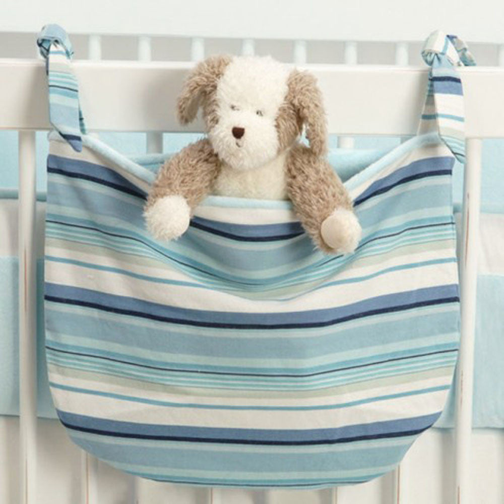 Hamptons Blue Stripe Fine Nursery Toy/Supplies  Bag
